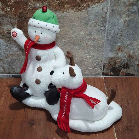 Hallmark Jingle Pals Plush Snowman Dog Musical Animated Sings Jingle Bells - Picture 10 of 13